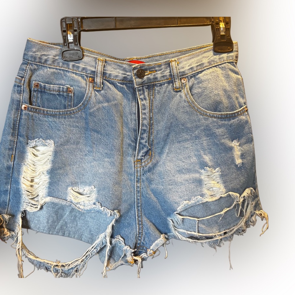 Distressed Denim Shorts